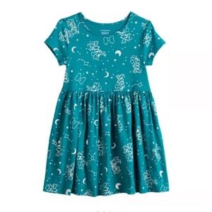 Disney Minnie Mouse Celestial Print Green Dress.  12 mon.